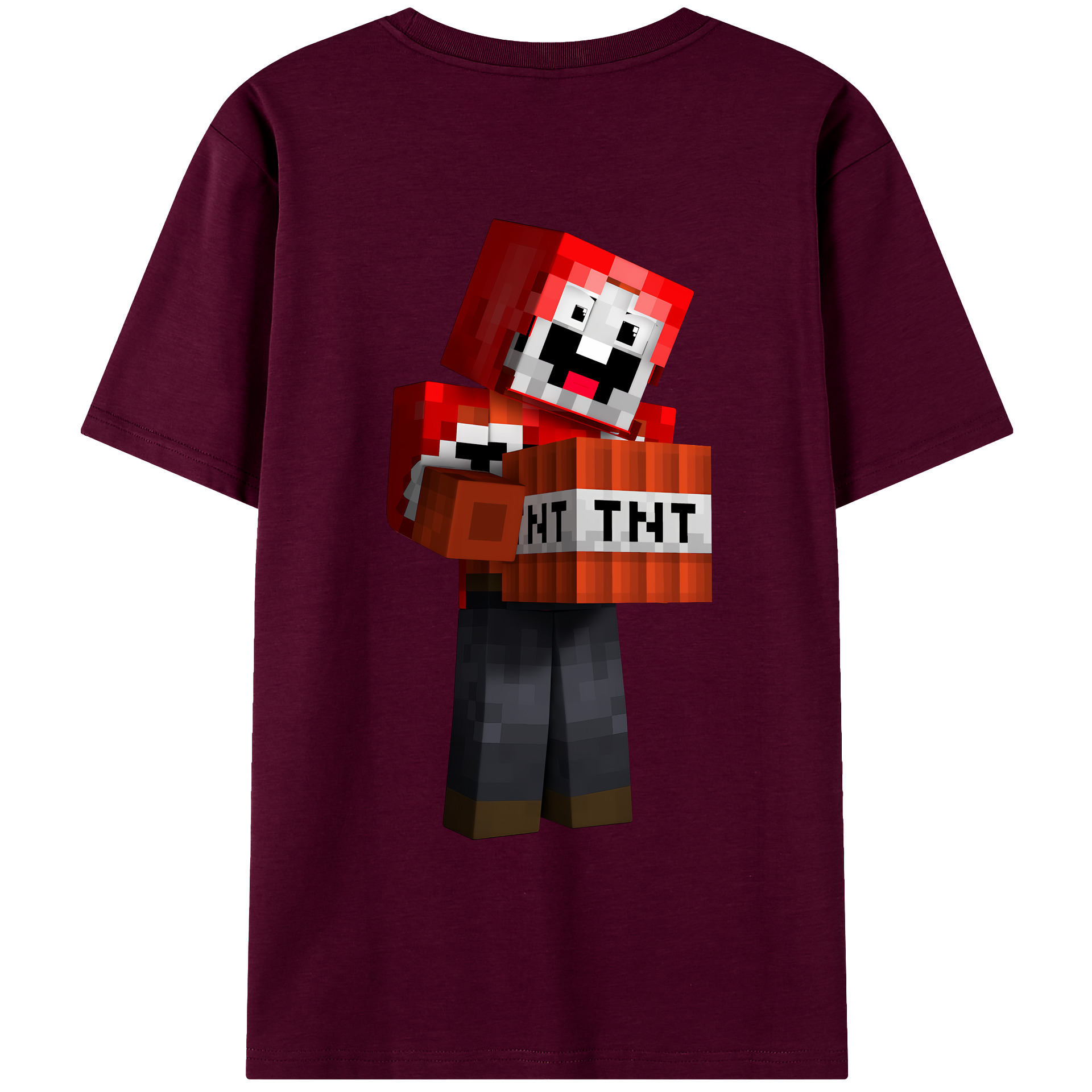 （画像用） マインクラフト ブロックの世界 Minecraft MC Block world レディース半袖Tシャツ(バックプリント)